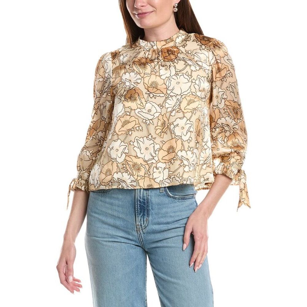 Saltwater Luxe Womens Printed Blouse, White
